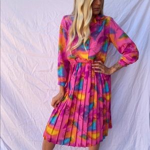 Pleat front shirtdress